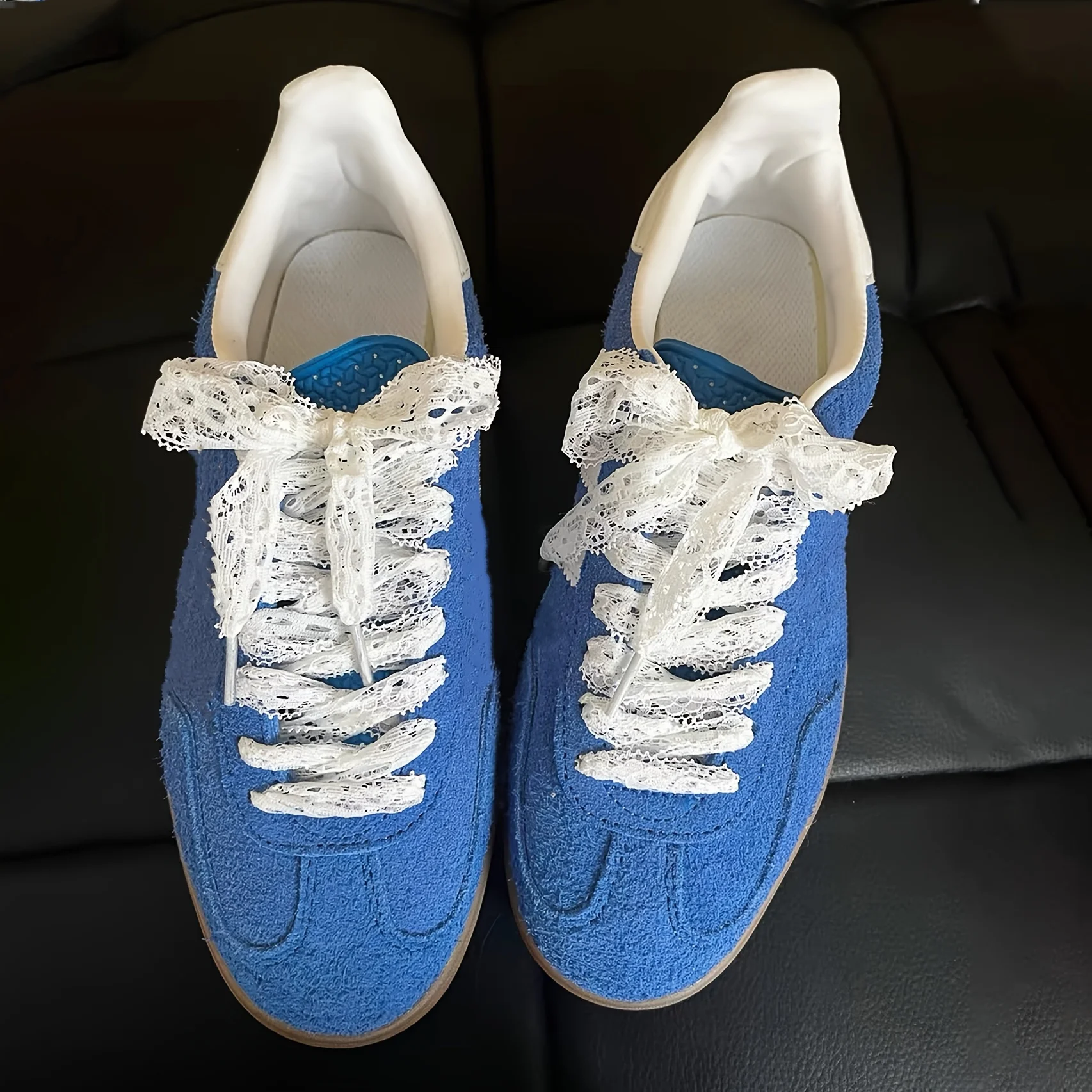 White Lace Shoelaces with Bowknots Hollow-Out V-Print Korean Style 120cm Lightweight for Sneakers Wedding Shoes