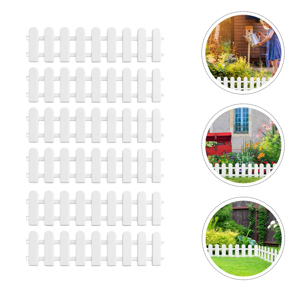 

6 Pcs The Fence Plastic Lawn Outdoor Decor Baby Yard Garden Decoration Home Courtyard Mini Foldable Decorative Scene