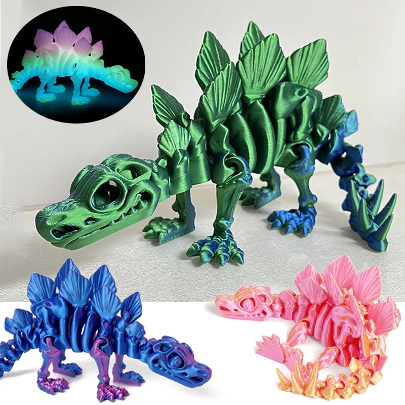 3D Printed Magic Dragon Dinosaur Movable Joint Fidget Toy Rotatable Articulated Desktop Ornament Adults Kid Toy Craft Birth Gift
