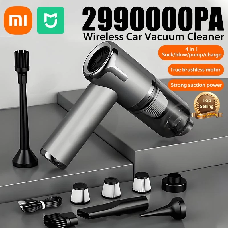 Xiaomi 2990000pa 4-In-1 High Power Durable Car Hoover Blowing Suction Dual-Use Cordless Portable Hoover Car Electronic Appliance vacuum cleaner handheld vacuum cleaner wireless vacuum cleaner portable vacuum cleaner