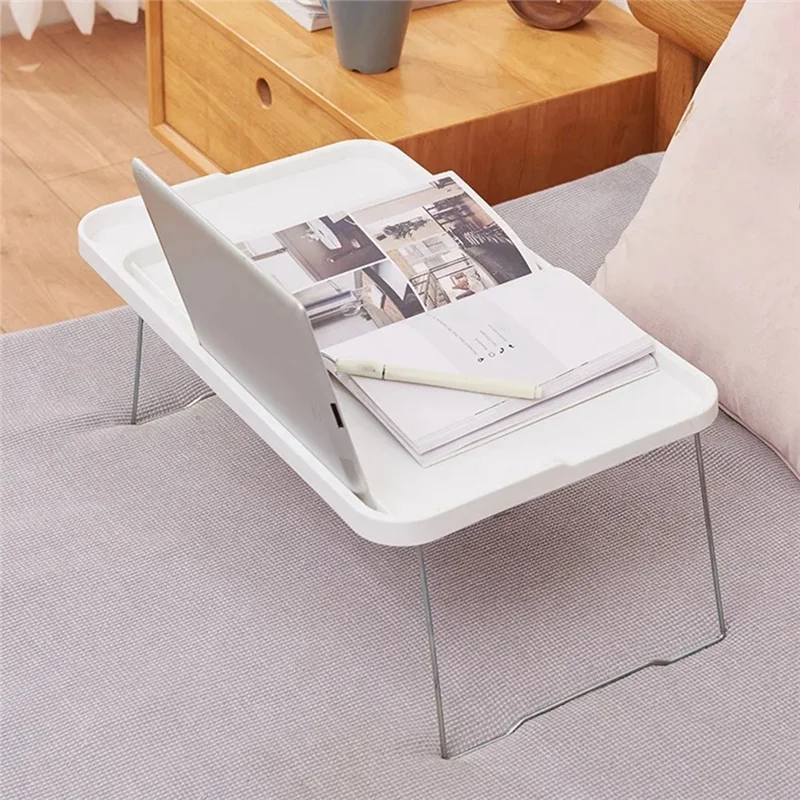 طاولة سرير للكمبيوتر المحمول لمسكن الطلاب، صينية سرير ثابتة مع أريكة للكسول
