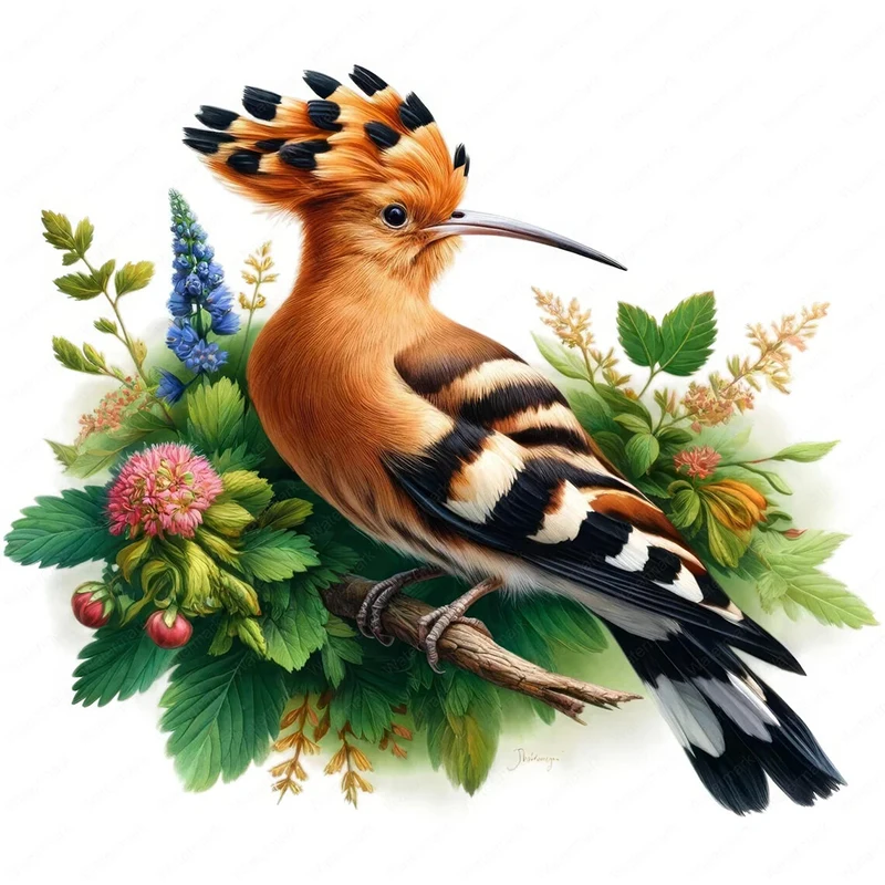 QT612# Hoopoe Bird Wall Stickers Toilet Seat Stickers Bedroom Entrance Living Room Porch Home Decoration Wall Stickers