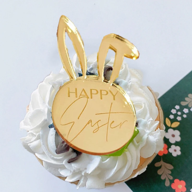 Cake Toppers 10Pcs Happy Easter Bunny