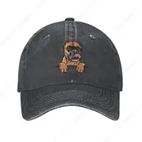 Dog Lovers Gifts Hat Cool Caps Breathable Boxer Peeking Dogs Hiking Cap Pure Cotton Baseball Cap Fashion Adult Snapback Cap 1