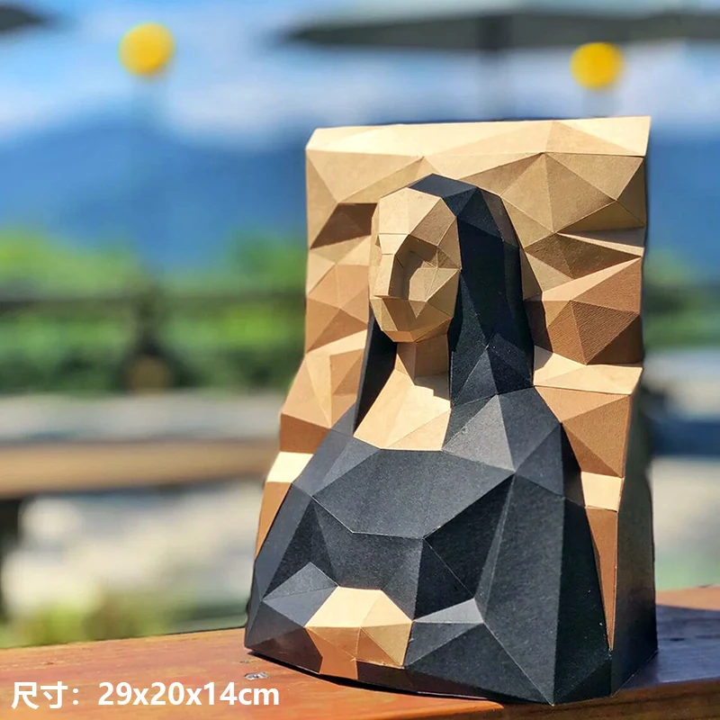 3D Paper Model World Famous Painting Paper Model Geometric Three-dimensional Sculpture Home Decor Desk Decoration Papercraft 3D Creative Art