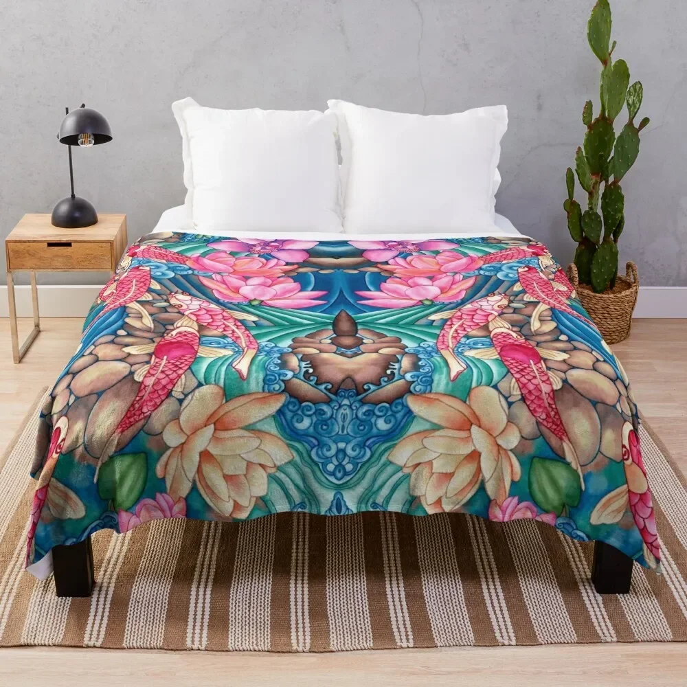 

Плед для пруда Koi, рождественские подарки, покрывала для кровати, одеяла для кровати