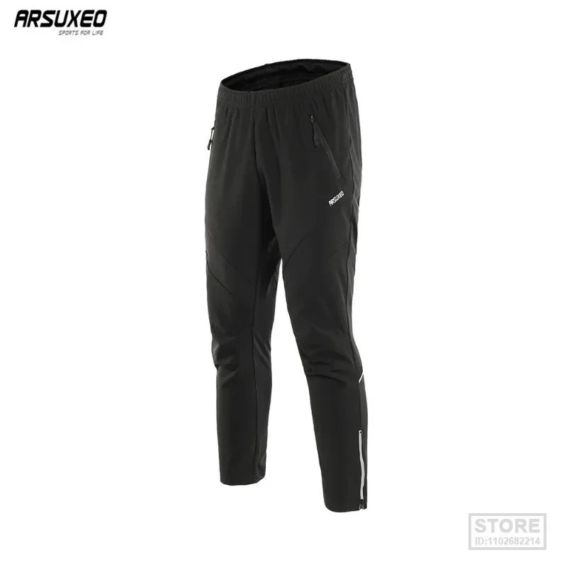 

ARSUXEO Men's Winter Warm Up Thermal Fleece trousers Multi Sports Running Bike Cycling Pants Windproof 18Z