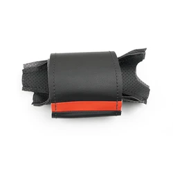 Luxurious Perforated Leather Steering Wheel Cover for Premium Cars (Black line - Red)