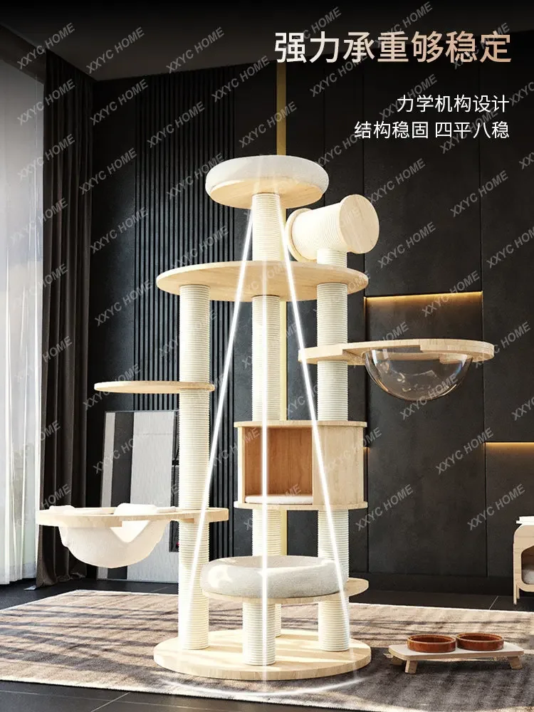 Cat Climbing Rack Large Nest Tree Integrated Luxury Stable Cloth Doll Cat Rack Jumping Platform Toy
