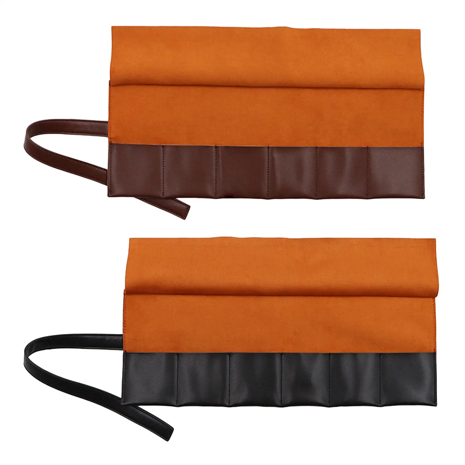 PU Leather Watch Roll Universal Holds 6 Wristwatches Jewelry Roll 6 Slots Portable Business Watch Packaging Travel Case