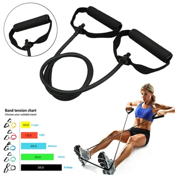 Premium Adjustable Elastic Resistance Bands with 5 Levels of Rubber Resistance for Intense Full Body Workout - Versatile Gym Equ 1