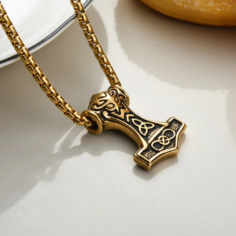 Viking Mjölnir Necklace Feminine Delicate Thor's Hammer Pendant Layer With  Elder Futhark Runes Minimalist Nordic Jewelry for Women - Etsy