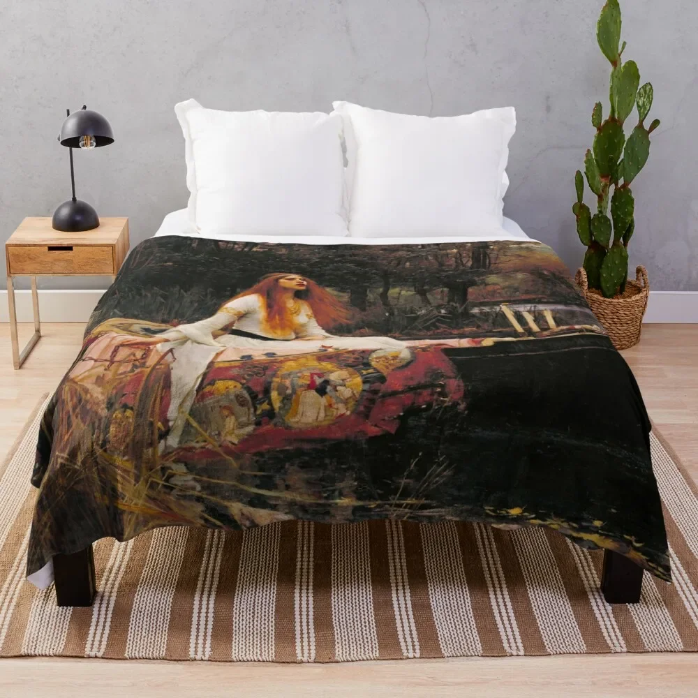 

The Lady of Shallot - John William Waterhouse Throw Blanket Bed Fashionable Blanket Heavy Blanket