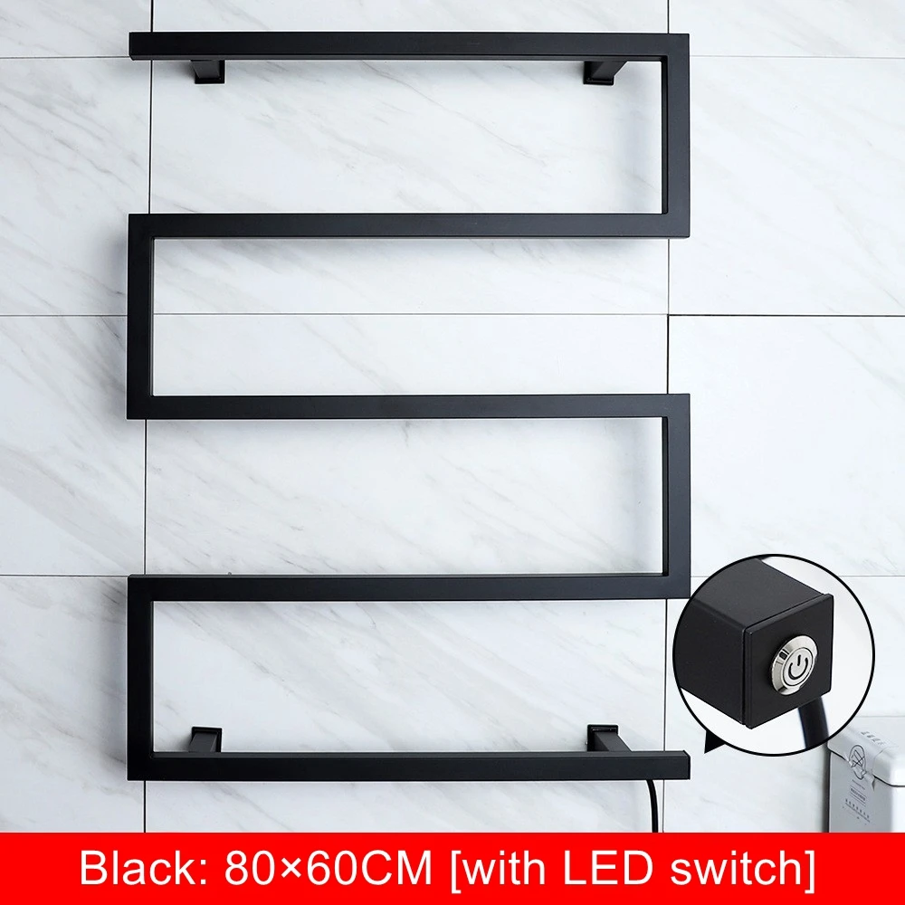 

Shaped heating towel rack clothing drying rack plug-in electric heating towel rack bathroom bow word bath towel rack