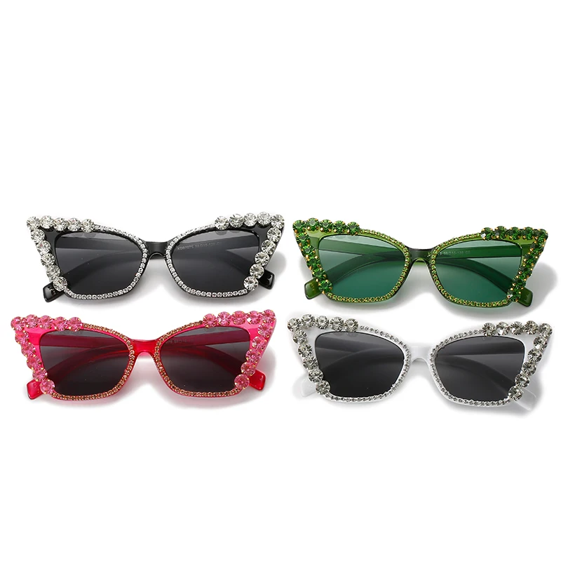 

New Fashion Cat Eye Sunglasses Women Brand Designer Color Lens Diamond Decoration Frame Luxury Sexy Style Trend Sun Glasses