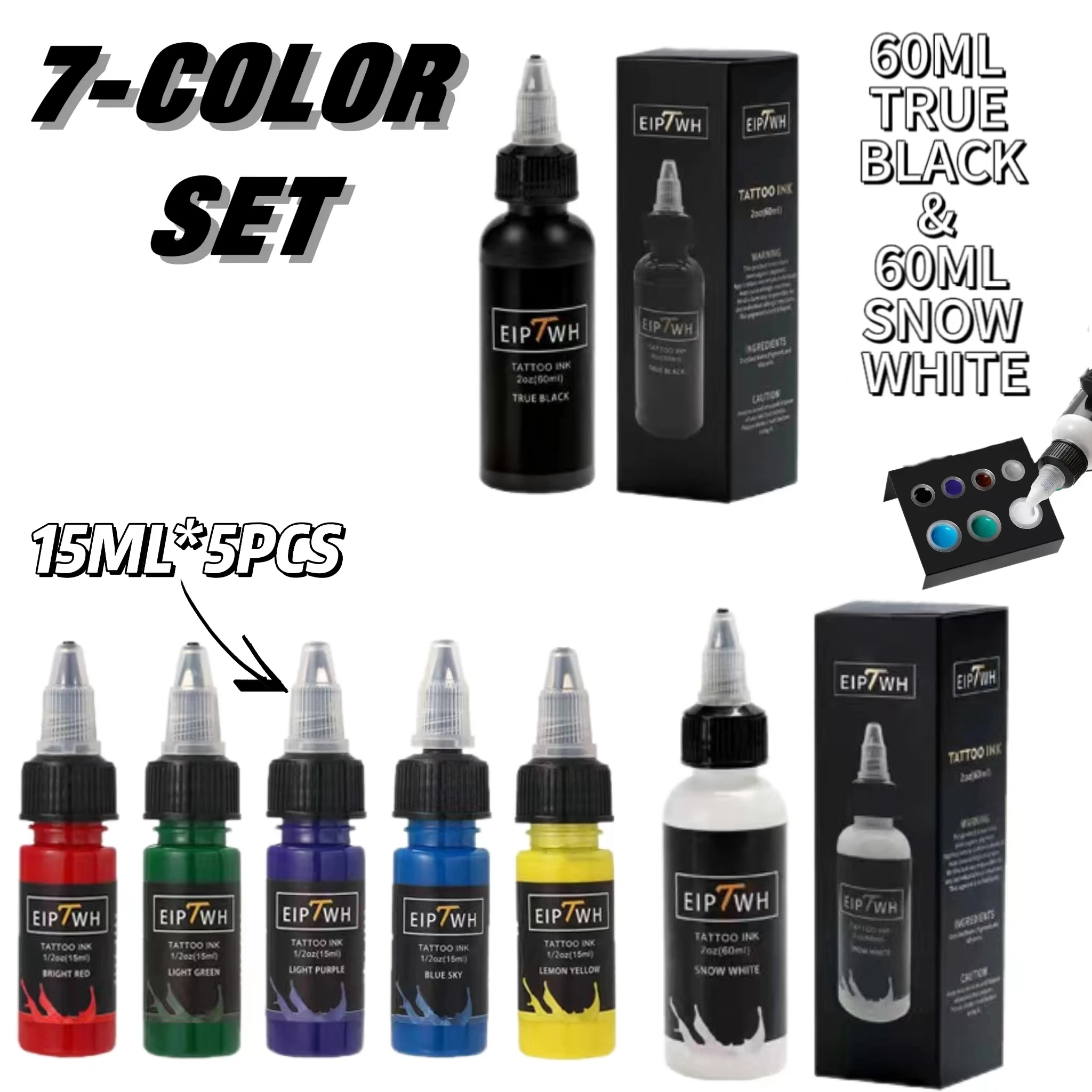 Tattoo Ink Set 7/14 color 0.5oz (15ml)