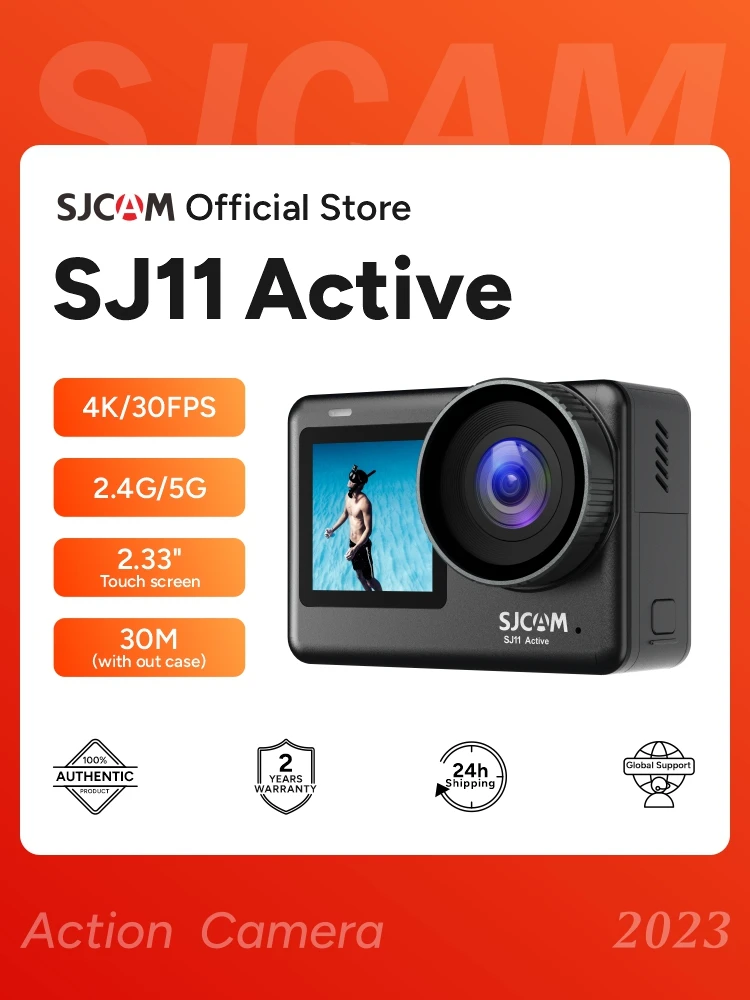 Экшн-камера SJCAM Flagship SJ11 Active, 4K, сенсорный экран 2,33 дюйма, водонепроницаемая