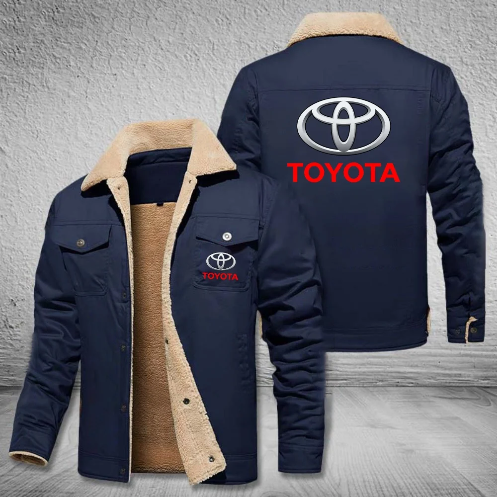 Toyota Men's Cotton-padded Jacket Winter Woolen Inner Fur Workwear Stand Collar Cotton Lambskin Cotton Coat