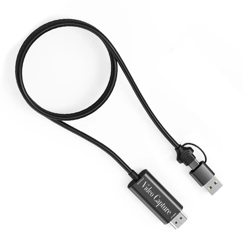 

Video Capture Card 1080p HDMI-compatible to USB A/USB-C Video Grabber Box for PC Computer Camera Live Stream Record Meeting