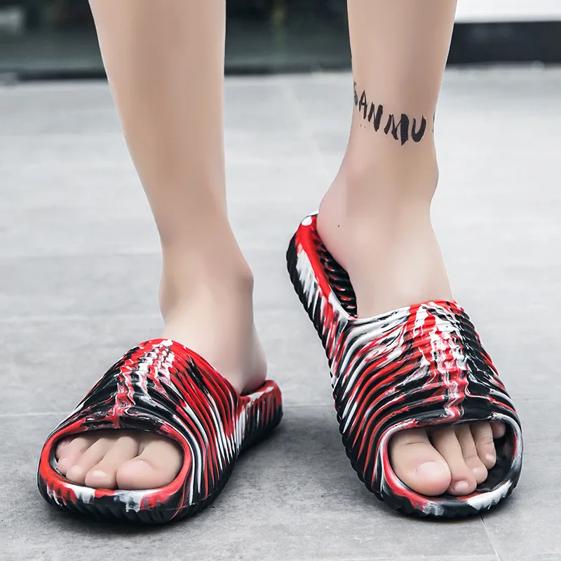 Men's Slippers Summer Wear Sports Trend Couples Home Bathroom Wear-resistant Soft Sole Slippers Women Camouflage Soft Sole Shoes