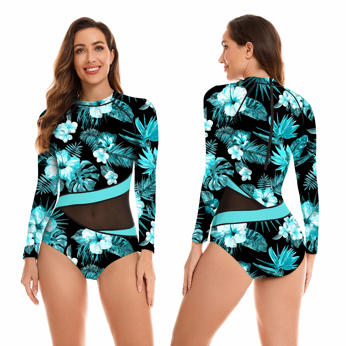 

2024 Sexy Summer Swimwear Womens Rash Guard UPF 50+ Swim Shirt One Piece Daving Bathing Suit Swimsuit Beach Wear Bodysuit