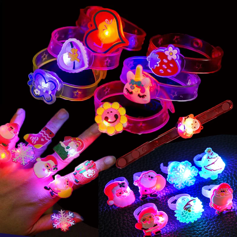 Glowing Bracelets Rings 5/10/20pcs Christmas Children Toys