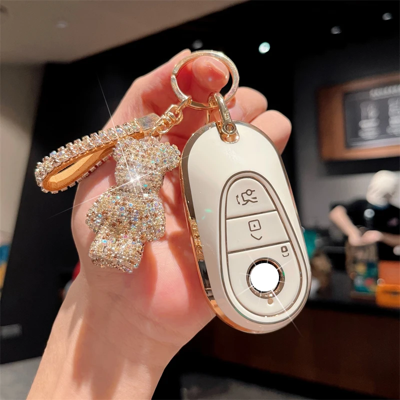 Tpu Car Key Case Cover Shell For Mercedes Benz A C E S Class GLC CLA W223 W212 W204 W205 W206 W213 W176 AMG W177 Auto Keychain