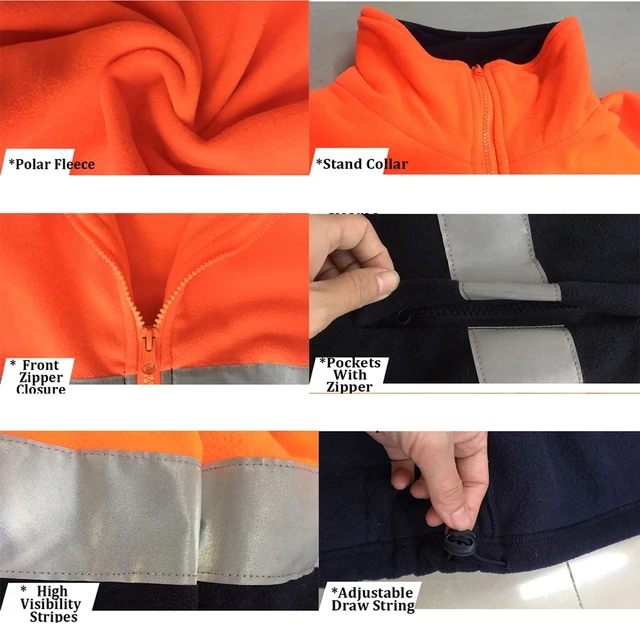 Hi Vis Reflective Fleece Work Hoodie