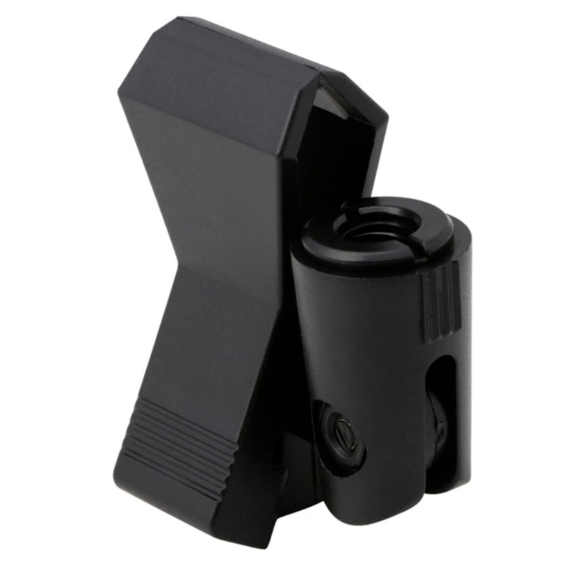 Flexible Microphone Mic Stand Accessory Plastic Clamp Clip Holder Mount Black