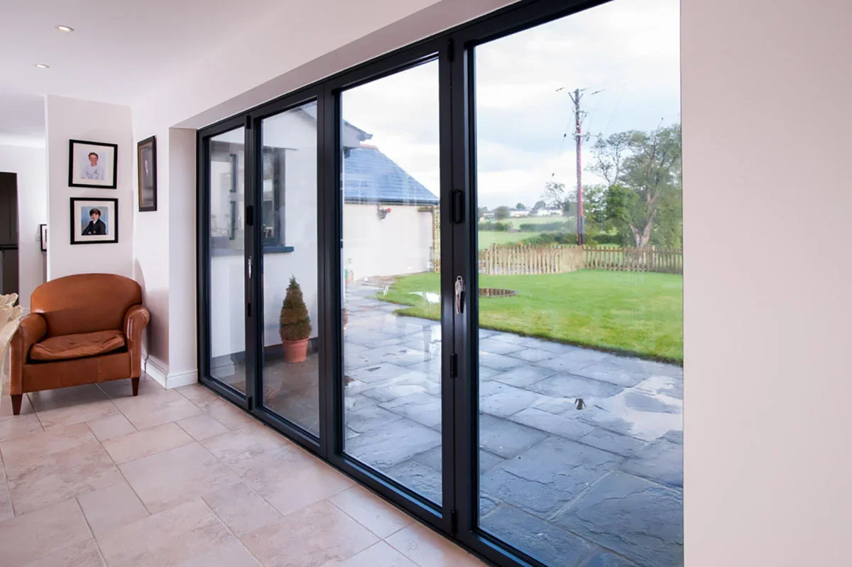 NFRC Aluminium Folding Doors Double Glazed Low E Double Glass Bi Fold Door Heat Insulation Sliding Folding Door for Entrance