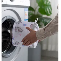 Cartoon Cat Printing Laundry Bag for Washing Machines Lingerie Wash Bags Foldable Dirty Clothes Bag Bra Underwear Laundry Basket 2