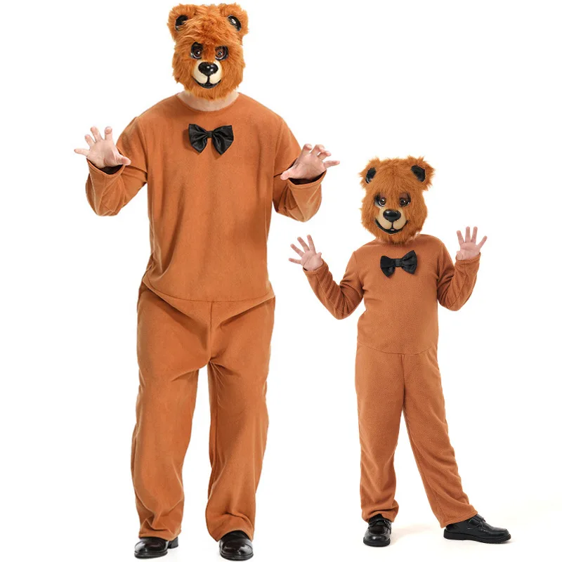 Umorden Parent-child Unisex Adult Kids Child Brown Bear Costume