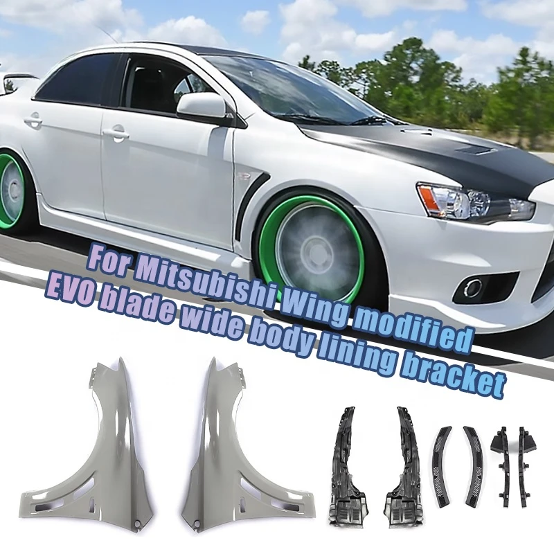 Car Fenders iron material For Mitsubishi Lancer 2009-2015 Upgrades to EVO Style Front Fenders Bumper Car Exterior Parts