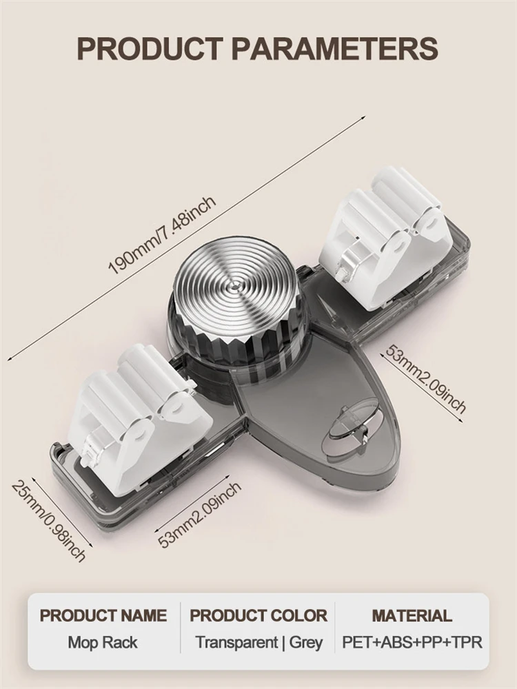 Broom Holder Mop Hanger Rack Wall Mount Mop Organizer Holder Storage Hook Kitchen Bathroom Organization Accessories
