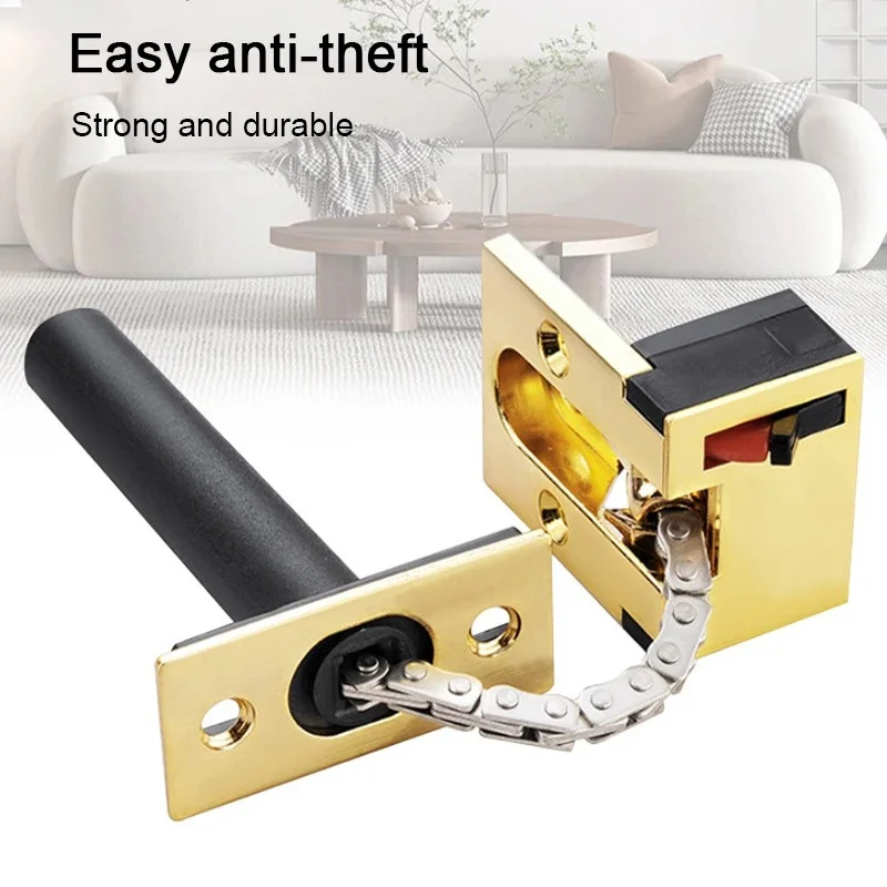 Hidden Safety Door Zinc Alloy Chain Lock Extruded Door Latch Anti-theft Door Lock Home Hotel Security Locks Hardware Accessories