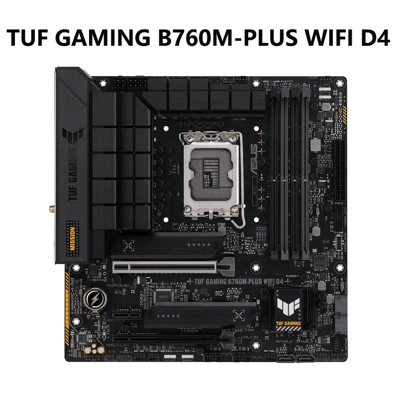 

ASUS TUF GAMING B760M-PLUS WIFI D4 Intel 13-го 12-го поколения LGA 1700 mATX материнская плата с PCIe 5,0, 2xpcie 4,0 M.2 слота 2,5 ГБ LAN