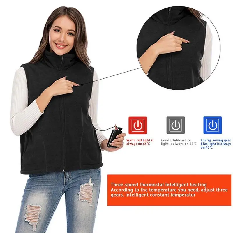 

Multifunctional Cold Weather Vests | Portable Mens Fleece Warm Vest USB Heating Jacket | Body Warmer Vest Electric Heating Vests