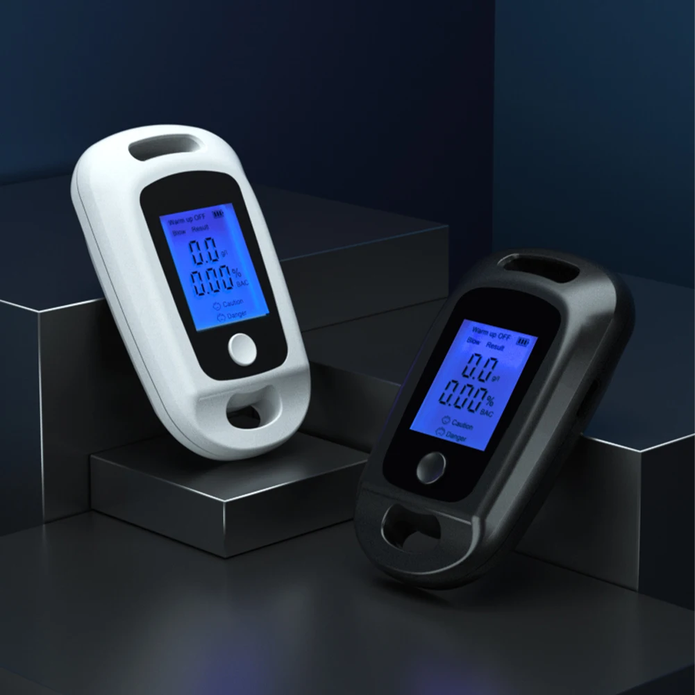 

Portable Breathalyzer USB Rechargeable Alcohol Tester LCD Digital Display with 3 Color Alert Breath Tester Keychain for Car Home