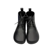 Tipsietoes New Barefoot Autumn Genuine Cow Leather Boots With Wool Linning Inside For Women Wider Toes Box Light Weight