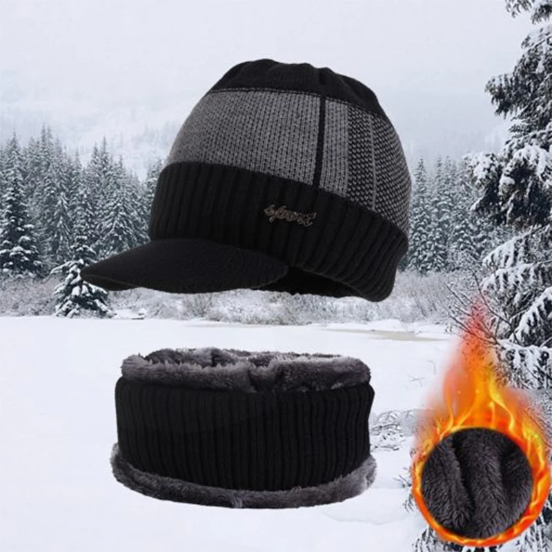 Hats For Skullies Beanie Winter Cap Men Women Wool Scarf Caps Set Balaclava Mask Gorras Bonnet Knitted Hat_voghion.com