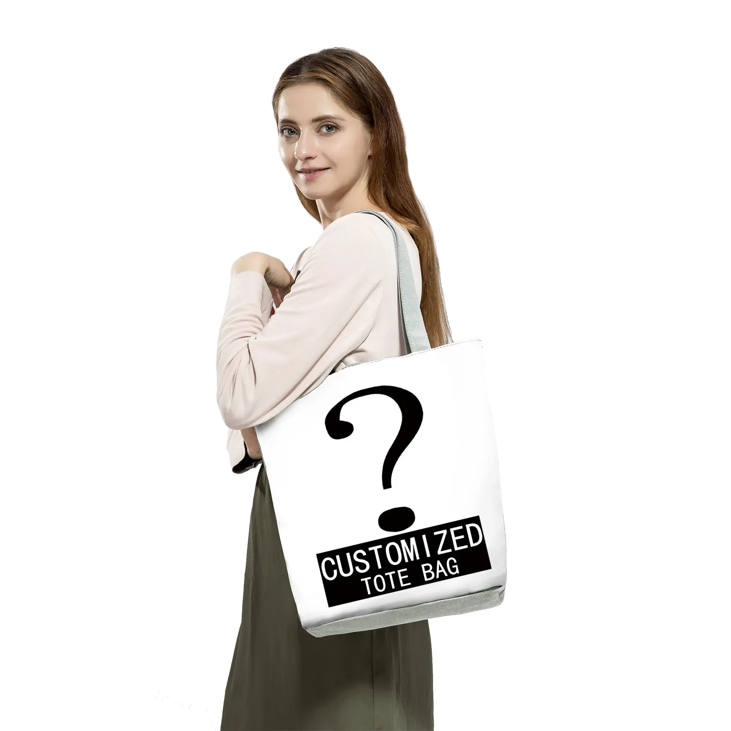 Customized Cartoon Dentist Nurse Print Tote Fashion Women Designer Handbags Eco Reusable Shopping Bag For Groceries Shoulder Bag