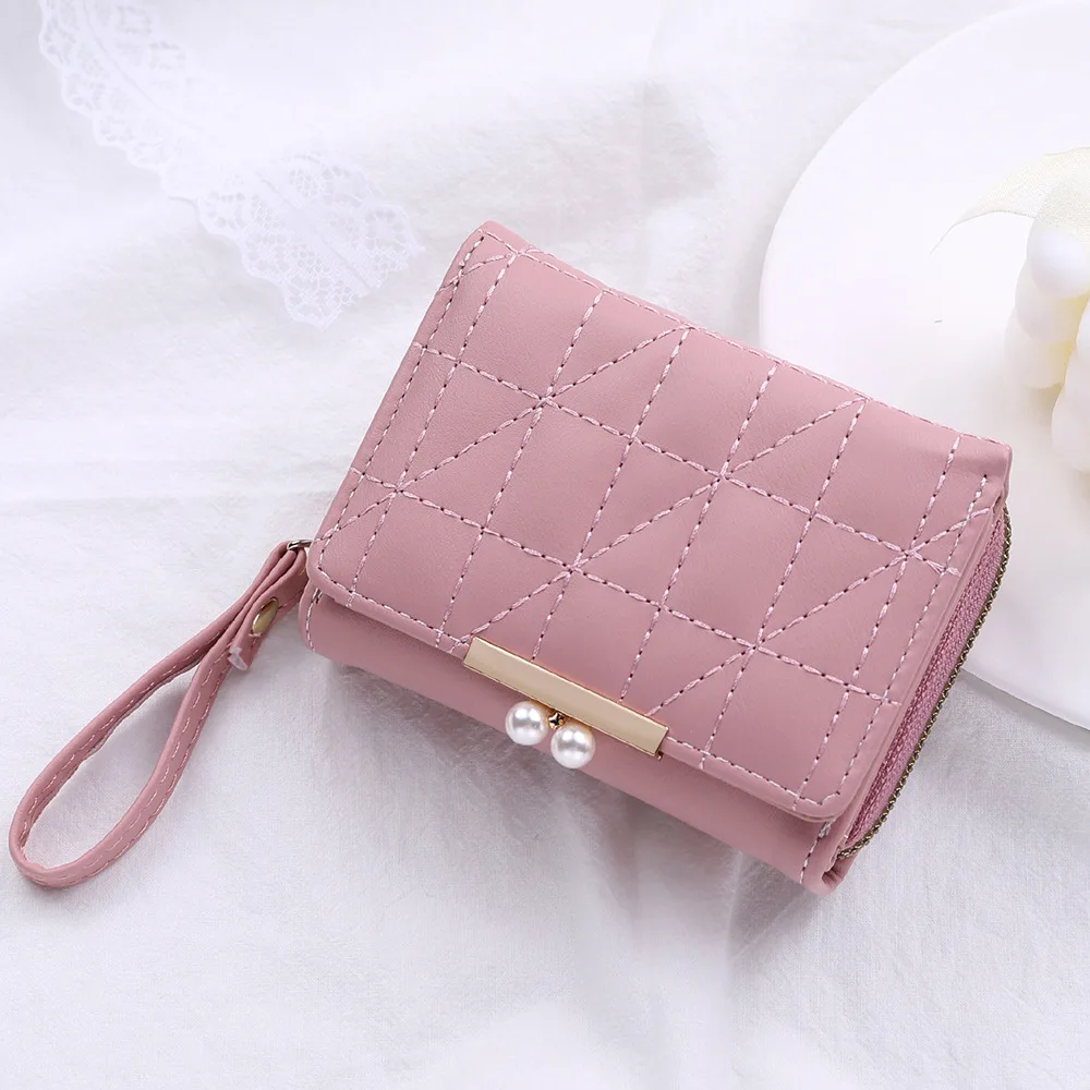 2023 Cherry Embroidery Women's Wallet PU Leather Trend Short Small Wallet New Student Simple Fashion