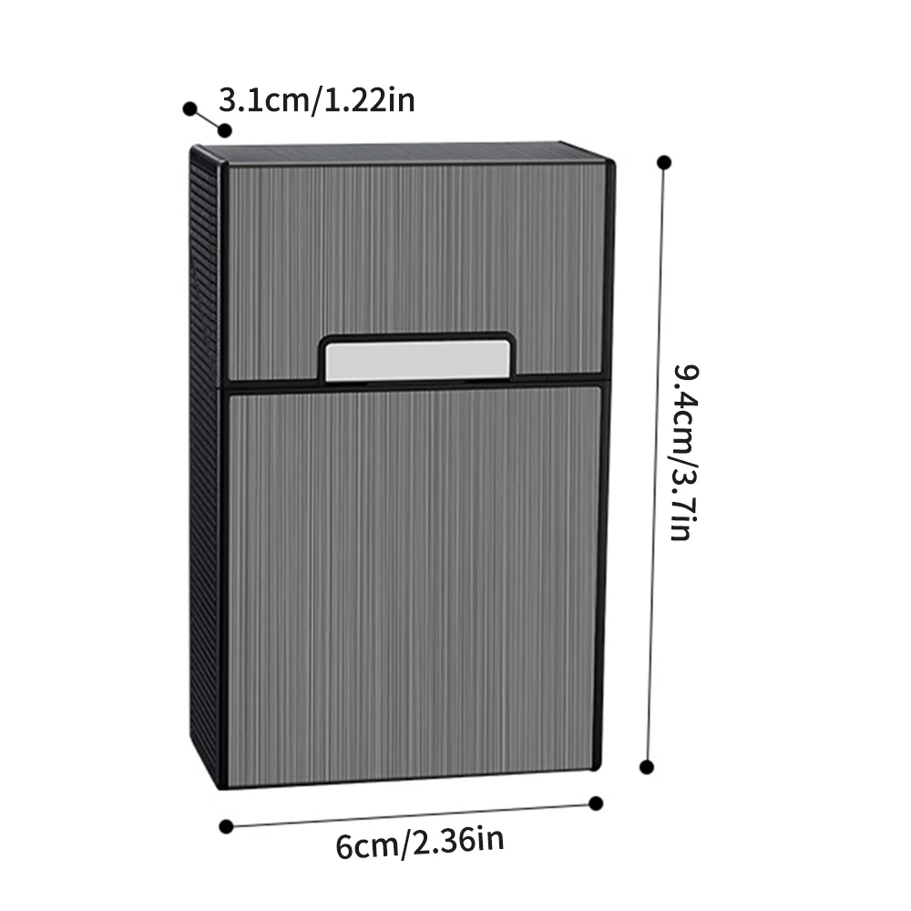 Compact Aluminum Cigarette Storage Case - Holds 20 King Size Cigarettes