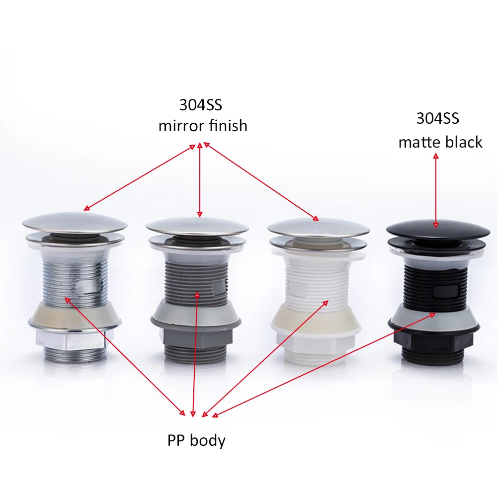 PP Basin Drain Bathroom Sink Pop Up Push Open Waste Filter Stopper Set Black Washbasin Hose Accessory Toilte Renovation drain filter drain stopper basin drain stopper silicone drain stopper drain strainer bathroom sink stopper bathroom sink plug washbasin drain plug basin sink drain sink drain pipe set
