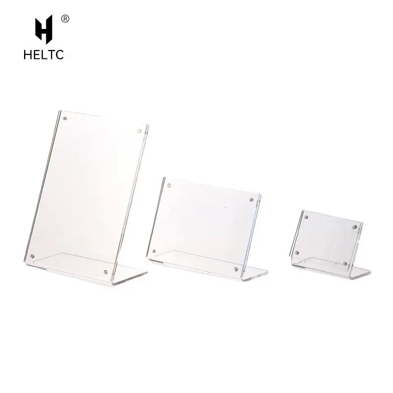Photo Frame Acrylic Display Holder Transparent Photo Frame Acrylic Photocard Holder Picture Frame Price Tag Card Labels Poster Tag Display Stand Desktop Ornament