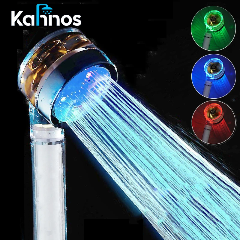 Alcachofa de ducha con LED-que cambia de color. 
