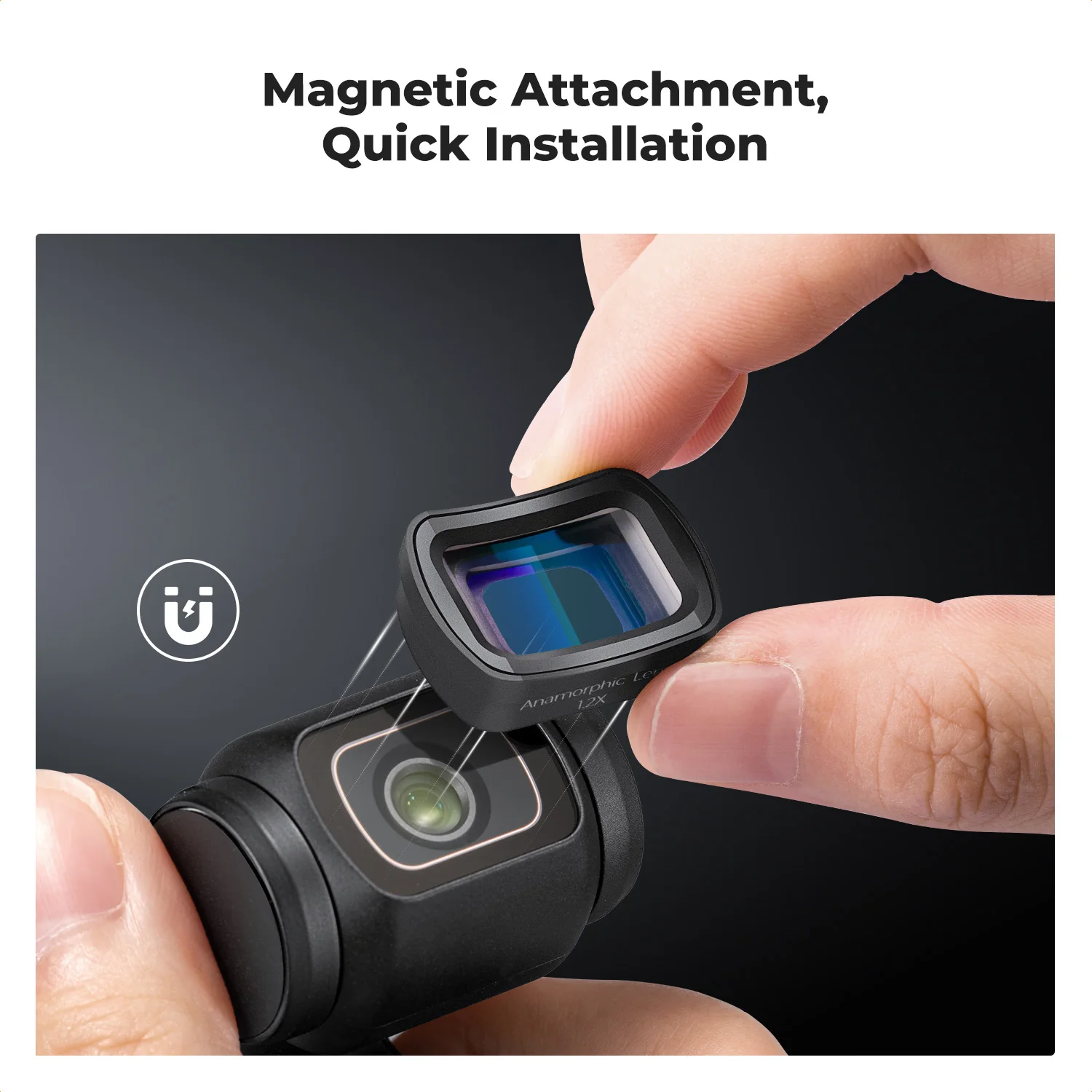 K&F CONCEPT 1.2X Anamorphic Lens for DJI Osmo Pocket 3 Magnetic Attach Blue Streak Effect Widescreen Cinematic Lens 2