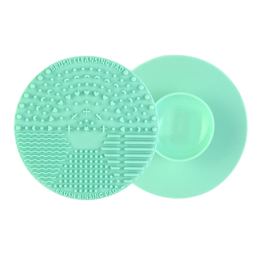 

Brush Cleaning Mat Silicone Makeup Brush Cleaning Mat Brush Cleaner with Suction Cup for Makeup ( Light Green )