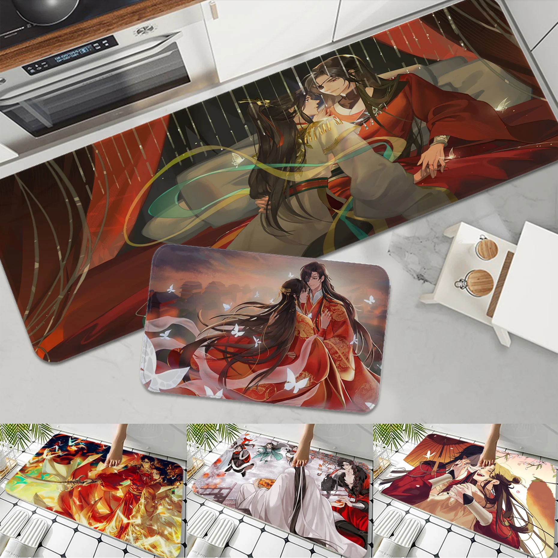 

Anime Tian Guan Ci Fu Entrance Door Mat INS Style Soft Bedroom Floor House Laundry Room Mat Anti-skid Toilet Rug