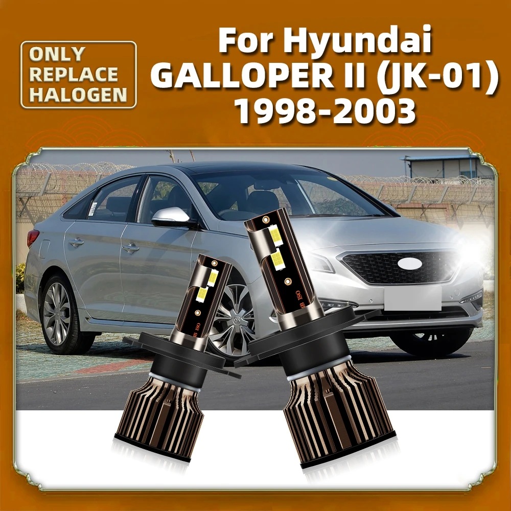 

Led Headlight Bulbs H4 Car CSP 100W 12V 15000LM Auto Headlamps For Hyundai Galloper II (JK-01) 1998 to 2003 2002 2001 2000 1999